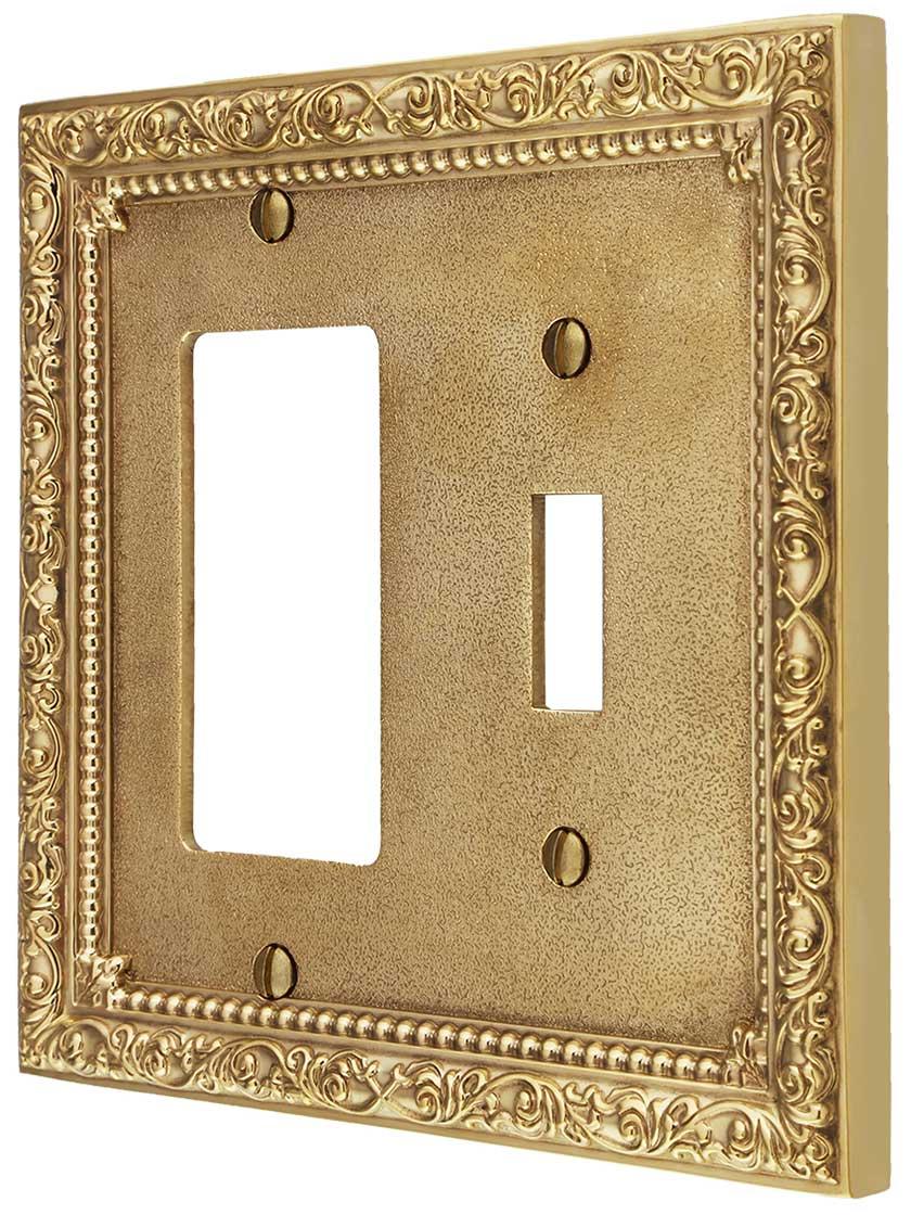 Floral Victorian Toggle/GFI Combination Switch Plate.